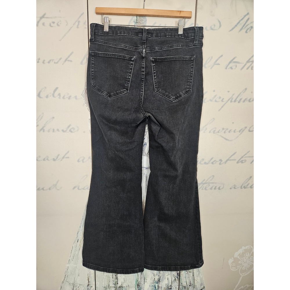 Wild Fable Womens High Rise Flare Jeans Washed Black Seamed Front Size 14 - Picture 2 of 9